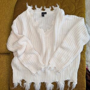 🤍 Windsor Distressed Knit Sweater | Size L